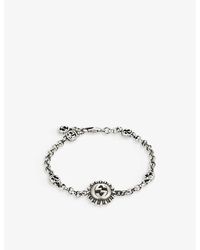 Gucci - Interlocking Logo-charm 925 Sterling- Chain Bracelet - Lyst