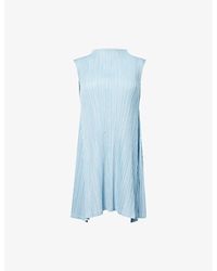 Pleats Please Issey Miyake - Sleeveless Flared Knitted Mini Dress - Lyst