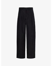 Giorgio Armani - Relaxed-fit Straight-leg Woven-blend Trousers - Lyst