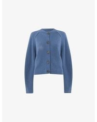 Whistles - Round-Neck Regular-Fit Stretch Wool-Blend Cardigan - Lyst