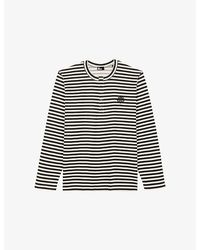 The Kooples - Striped Long-Sleeved Cotton-Jersey T-Shirt - Lyst