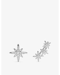 Apm Monaco - Météorites Triple Asymmetric Rhodium Plated Alloy And Cubic Zirconia Earrings - Lyst