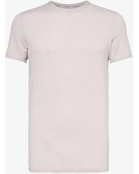 Calvin Klein - Logo-tab Short-sleeved Stretch-recycled Modal T-shirt X - Lyst