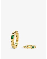 Missoma - Molten Gemstone Baguette Small 18Ct Plated Brass And Onyx Hoop Earrings - Lyst