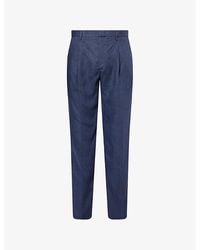 Sunspel - Pleated Tailored Linen Trousers - Lyst