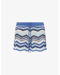 Devon Windsor - Solene Chevron-Stripe Knitted Shorts - Lyst