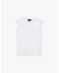 Whistles - Broderie Frill-Sleeve Cotton T-Shirt - Lyst