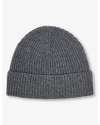 Johnstons of Elgin - Ribbed-knit Folded-brim Cashmere Beanie Hat - Lyst