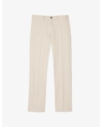 Sandro - Straight-Leg Mid-Rise Stretch-Cotton Trousers Xxxl - Lyst