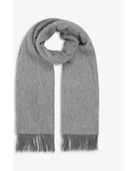 Reiss - Picton Logo-embroidered Wool-cashmere Blend Scarf - Lyst