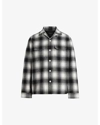AllSaints - Fortunado Graphic-embroidered Checked Recycled Polyester-blend Shirt - Lyst