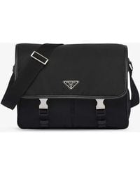 Prada - Re-nylon Leather And Recycled-nylon Shoulder Bag - Lyst