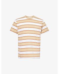 Obey - Sandborn Striped Cotton-jersey T-shirt X - Lyst