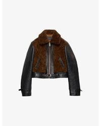 Prada - Panelled Leather And Shearling Jacket - Lyst