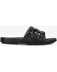 Fitflop - Gracie Jewel-embellished Leather Sandals - Lyst