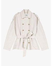 Maje - Double-Breasted Double-Faced Wool-Blend Coat - Lyst