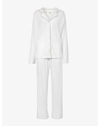 Skin - Cayla Relaxed-fit Organic Cotton-jersey Pyjama Set - Lyst