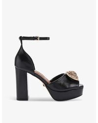 Kurt Geiger - Chelsea Platform-Heel Leather Sandals - Lyst