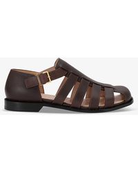 Loewe - Campo Buckled Leather Sandals - Lyst