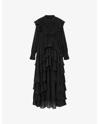 AllSaints - Leila Tiered Ruffle-Detail Woven Maxi Dress - Lyst