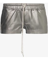 Rick Owens - Mid-rise Metallic Leather Shorts - Lyst