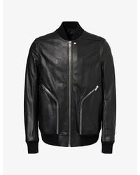 Rick Owens - Zip-Pocket Leather Bomber Jacket - Lyst