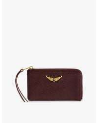 Zadig & Voltaire - Zv Logo-Plaque Leather Cardholder - Lyst
