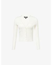 PAIGE - Crimson Stretch-Rib Knitted Cardigan - Lyst