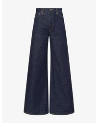 KHAITE - Dane Wide-Leg Cotton-Blend Denim Jeans - Lyst
