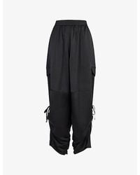 AllSaints - Kaye Oversized Tapered High-rise Recycled Polyester-blend Cargo Trouser - Lyst