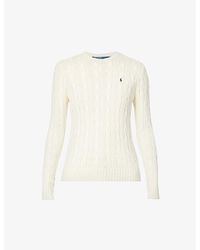 Polo Ralph Lauren - Julianna Brand-Embroidered Regular-Fit Cotton-Knit Jumper - Lyst