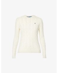 Polo Ralph Lauren - Julianna Brand-Embroidered Regular-Fit Cotton-Knit Jumper - Lyst