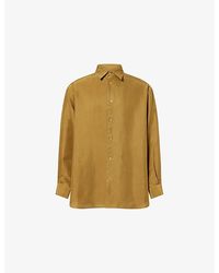 Valentino Garavani - Classic-Collar Long-Sleeve Silk Shirt - Lyst