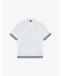 Reiss - Bleeker Embroidered-Trim Towelling Cotton-Blend Shirt - Lyst