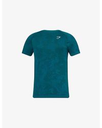 GYMSHARK - Geo Seamless Logo-Embroidered Woven T-Shirt - Lyst