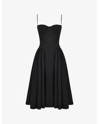 House Of Cb - Samaria Corseted Woven Midi Dress - Lyst