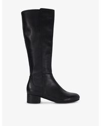 Dune - Tayla Knee-High Heeled Leather Boots - Lyst