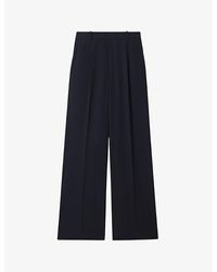 Reiss - Eden Wide-Leg Mid-Rise Woven Trousers - Lyst
