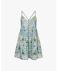 Zimmermann - Ottie Paisley-print Linen Mini Dress - Lyst