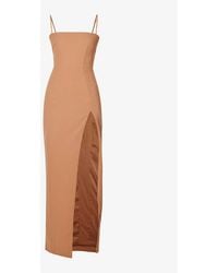 House Of Cb - Jaida Square-neck Corseted Woven Maxi Dress - Lyst