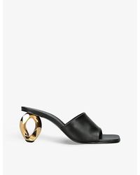 JW Anderson - Chain Leather Heeled Mules - Lyst