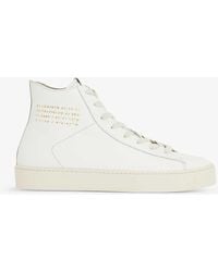 AllSaints - Tana Logo-print Leather High-top Trainers - Lyst
