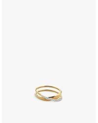 Monica Vinader - Nura Wrap 18Ct-Plated Vermeil Sterling- And 0.108Ct Brilliant-Cut Lab-Grown Diamond Ring - Lyst