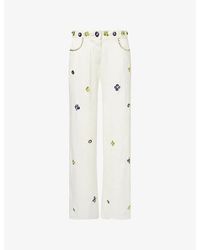 Siedres - Brity Bead-Embellished Satin Trousers - Lyst