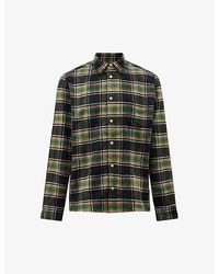 AllSaints - Commune Checked Relaxed-fit Woven Flannel Shirt X - Lyst