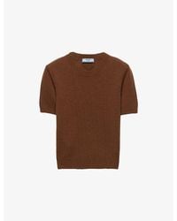 Prada - Short-Sleeve Knitted Cashmere Jumper - Lyst