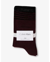 Calvin Klein - Branded Crew-length Pack Of Four Cotton-blend Socks - Lyst