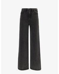 GOOD AMERICAN - Jeanius Wide-leg Mid-rise Cotton Trousers - Lyst
