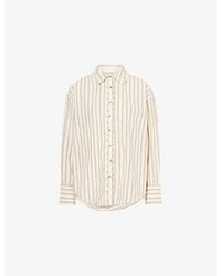 Free People - Striped Varsity Relaxed-Fit Cotton-Poplin Shirt - Lyst
