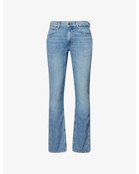 7 For All Mankind - The Straight Five-Pockets Denim And Linen Jeans - Lyst
